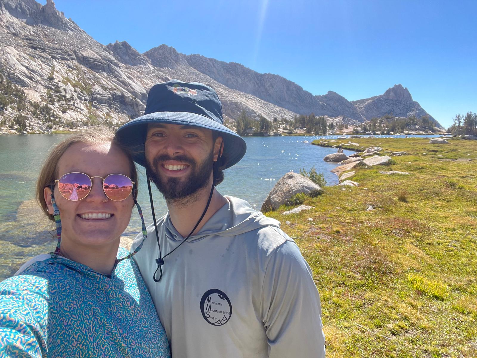 Eddie and Kim hiking in the Sierra Nevada mountains